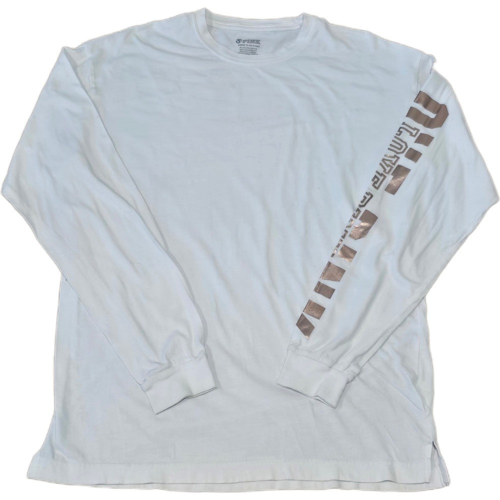Victoria's Secret PINK White Long Sleeve T-Shirt Rose Gold Logo XS Kinder Planet